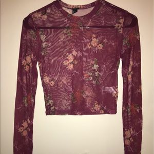 Mesh Floral Forever21 Top